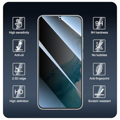 Privacy Screen Protector for Samsung Galaxy S22+/S22 Plus/S23+/S23 Plus, Anti-Spy Tempered Glass, 9H Hardness Anti-Scratch Shatterproof, Secure Private Protection, Bubble-Free Easy Install Case Friendly - 3 Pack - color: S23+/S23 Plus/S22+/S22 Plus Black