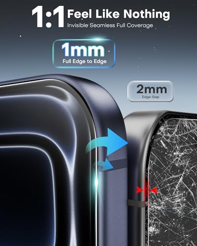 OMOTON Privacy Screen Protector for iPhone 17 Pro, 2 Pack | Auto-Align Installation | Tempered Glass with 9H+ Hardness & 12FT Military Grade Shatterproof, 100% Anti-Spy, Full Coverage - size: iPhone 17 Pro