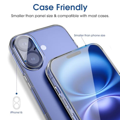 amFilm OneTouch for iPhone 16 Plus Screen Protector 6.7'' Tempered Glass - size: 16-6.7”