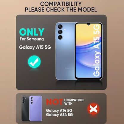 Battery Case for Galaxy A15, Upgraded 10000mAh Battery Pack Rechargeable Charger Case with Wireless Charging Compatible for Galaxy A15 (6.5 inch) External Battery Charging Cover (Black) - size: Galaxy A15