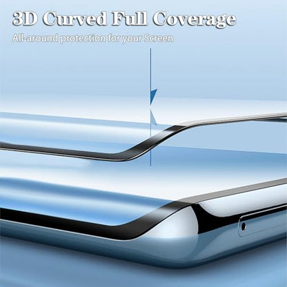 Screen Protector for Samsung Galaxy S22 Ultra 5G Tempered Glass Film | 3D Curved, Full Coverage, 9H Hardness, Anti Scratch, HD Clear, Case Friendly, 2 Pack