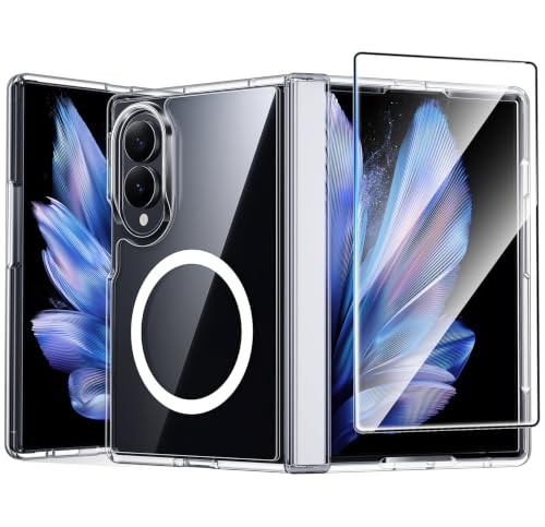 FNTCASE for Samsung Galaxy Z Fold 8 Case: [Hinge Protection] Transparent Clear Cases [Compatible with Magsafe] [Screen Protector] Military Grade Shockproof Protective Phone Cover-Clear - color: Clear, size: Samsung Z Fold 8 (7.6 Inch)
