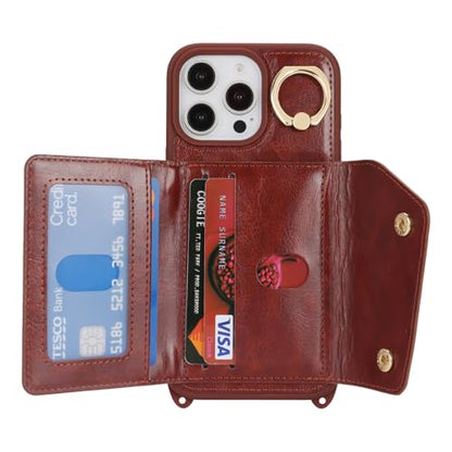 Lipvina Crossbody Wallet Case for iPhone 16 Pro,Dark Brown - color: 06-Dark Brown, size: iPhone 16 Pro 6.3"