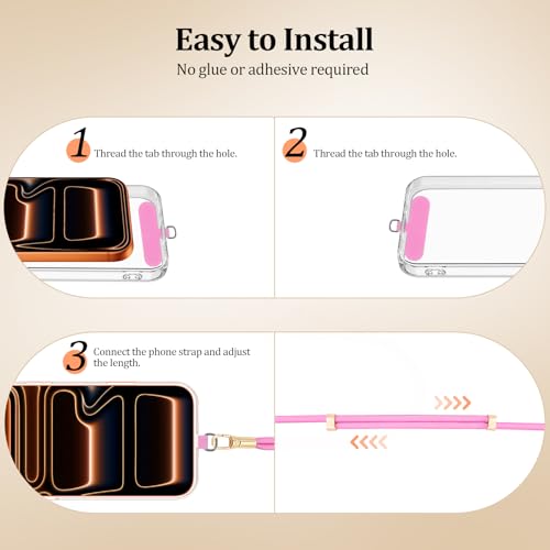 Dadanism Universal Phone Lanyard Set, Pink - color: Pink, style: Set