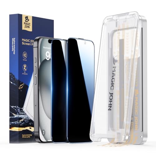 MAGIC JOHN Privacy 3rd Gen Upgraded for iPhone 15/16 Screen Protector - size: iPhone 16/15-6.1''