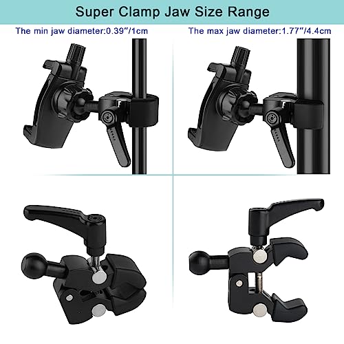Mippko Phone Holder for Golf Cart/Microphone Stand/Cart/Railing/Handlebar/Rod,Fit for 3.5~7.5 inch iPhone/Nexus/HTC/LG/Smartphone,360°Adjustable Clip Aluminum Alloy Mount