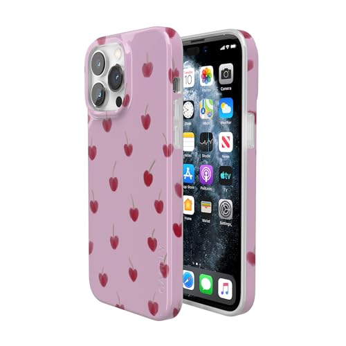 Casely iPhone 14 Pro Case | Very Cherry | Painted Cherries | Compatible with MagSafe | Classic Ultra Slim Design - color: Very Cherry | Painted Cherries, size: iPhone 14 Pro