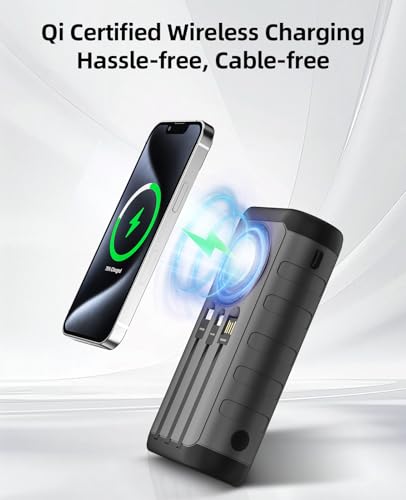 Solar Charger Power Bank 59800mAh, 6 Outputs & Hand Crank, Emergency Use - color: Grey Black