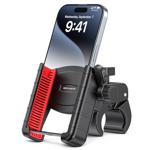 Bike Phone Holder Motorcycle Phone Mount, [Vibration Dampener][Camera Friendly] [1s Lock] Bicycle Phone Holder Handlebar Mount Cell Phones Holder for E-Bike/Stroller/Scooter Fits 4.7''-7'' Phone