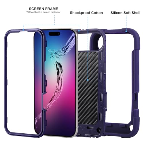 MARKILL Compatible with iPhone Air Case 6.5 Inch 2025 with 360 Degree Rotate Ring Stand, Military Grade Drop Protection Full Body Rugged Protective Case Kids - color: Deep Purple, size: iPhone Air 6.5"
