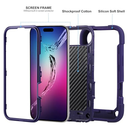 MARKILL Compatible with iPhone Air Case 6.5 Inch 2025 with 360 Degree Rotate Ring Stand, Military Grade Drop Protection Full Body Rugged Protective Case Kids - color: Deep Purple, size: iPhone Air 6.5"
