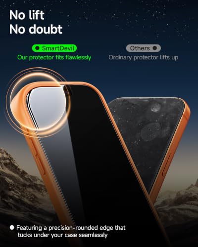 SMARTDEVIL 3 Pack Tempered Glass for iPhone 17 Pro Max Screen Protector | Accessory Glass by Corning™,SGS Military-Grade Shatterproof,HD Clear,SmartPull Bubble-Free Install,Case Friendly - size: iPhone 17 Pro Max 6.9 inches