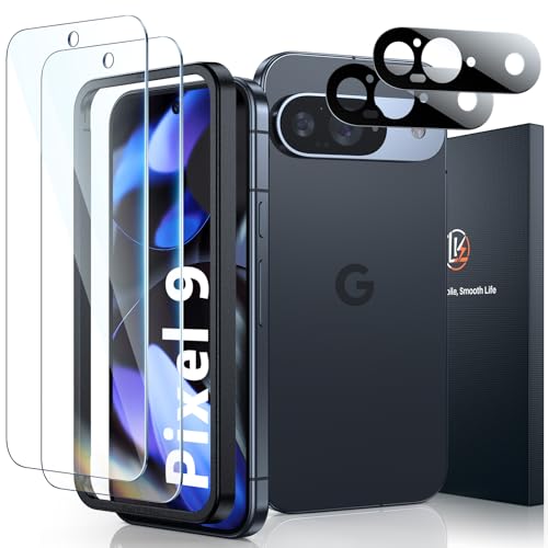 LK 2 Pack for Google Pixel 9 Screen Protector+2 Pack Camera Lens Protector - size: Pixel 9