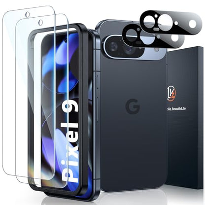 LK 2 Pack for Google Pixel 9 Screen Protector+2 Pack Camera Lens Protector - size: Pixel 9
