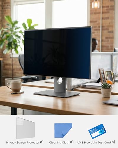 Hanging Privacy Screen Protector for Monitor (Fits 21-22 Inch Frameless), 30°+ Full Privacy & 95% Light Blocking, Instant Setup, 87% Blue Light & 97% UV Block, Office Data Security & Eye Protection - size: 22"-16:9 (19.29"L x 12.48"W)