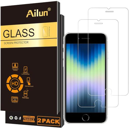 Ailun 2 Pack Screen Protector for iPhone SE 2020/2022 | 0.33mm, 4.7 Inch, Tempered Glass, Case Friendly, iPhone SE 2nd/3rd Generation