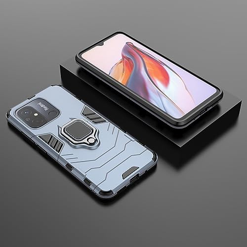 Max Power Digital Magnet Case for Xiaomi Redmi 12c Shockproof Hard Phone Cover with Grip, Metal Ring Kickstand Bumper Shell [Compatible with Magnetic Car Mount] (Navy) - color: Navy, size: Xiaomi Redmi 12c