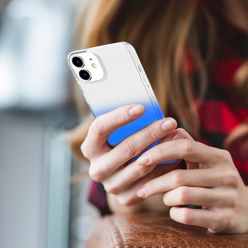 JJGoo Compatible with iPhone 12 Case & iPhone 12 Pro Case Clear, Soft Transparent Shockproof Protective Slim Thin Bumper Phone Cover, Blue Gradient - color: Gradient Blue