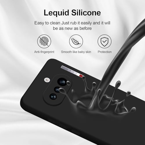 GiiYoon Silicone Case for Nothing Phone 4a, Black - color: Black, size: Nothing Phone 4a