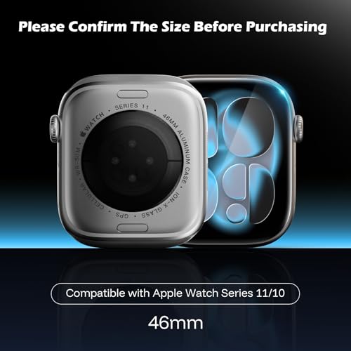 JULK [6-Pack] For Apple Watch Screen Protector 46mm Series 11/10 - size: Series 11/10 46mm