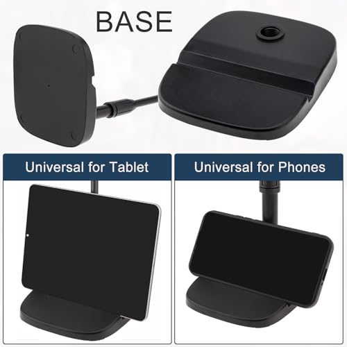 RTNLIT Desktop Mic Stand with Phone Holder, 5/8" to 3/8" Screw Adapter