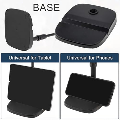 RTNLIT Desktop Mic Stand with Phone Holder, 5/8" to 3/8" Screw Adapter