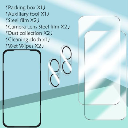 BIGFACE Compatible with iPhone 17 Screen Protector + Camera Lens Protectors, [2 + 2 Pack] Premium HD Clear Tempered Glasswith Easy Installation Tool Accuracy Film for iPhone 17(6.3 Inch) - size: iPhone 17(6.3")