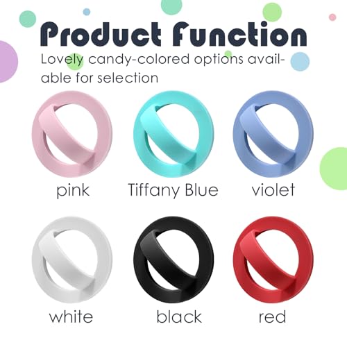 Magnetic Silicone Ring Grip Phone Holder, Rotating Finger Loop Ring Grip Holder, Soft and Portable, Strong Magnetic Attraction, Compatible with Magsafe for iPhone and Samsung Case (Black) - color: Black
