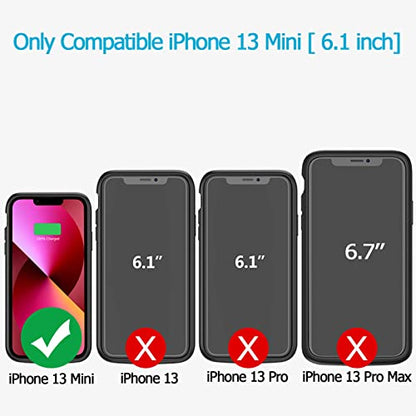 Battery Case for iPhone 13 Mini, Enhanced 6500mAh Ultra Thin Portable Protective Power Smart Charging Case Compatible with iPhone 13 Mini (5.4 inch) Rechargeable Extended Battery Charger Case (Blue) - color: Blue