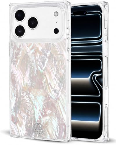 COCOMII Rectangle for iPhone 17 Pro Max Case, Natural Real Mother of Pearl | Compatible with MagSafe Wireless Charging, Shockproof 10ft Drop Protection, Camera & Screen Protection, Premium Glossy Finish - color: Natural Real Mother of Pearl, size: iPhone