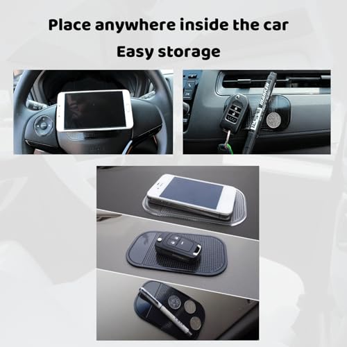 Car Dashboard Anti-Slip Mat, 5-Pack Non-Slide Pads for Car Extra Thick Sticky Dash Pad for Radar Detector, Cell Phone, and Car Dash Accessories