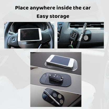 Car Dashboard Anti-Slip Mat, 5-Pack Non-Slide Pads for Car Extra Thick Sticky Dash Pad for Radar Detector, Cell Phone, and Car Dash Accessories