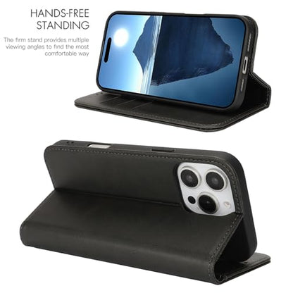 Wallet Case for iPhone 16 Pro Max,Purse with Card Slot,6.9",Black | Premium PU Leather, Flip Folio Purse Case, with Card Slot, Stand Holder,Magnetic Closure, TPU Shockproof Protective Case - color: Black, size: iPhone 16 Pro Max