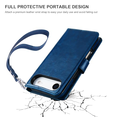 Bocasal Detachable Wallet Case Card Holder for iPhone 17 Air, Blue - color: Blue