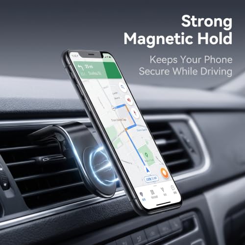 2Pcs Black Universal Phone Holder Clip Car Air Vent Magnetic Mount Holder Bracket for GPS Suporte Celular Car Phone, Vent Clip Phone Holder,Cell Phone Automobile Cradles