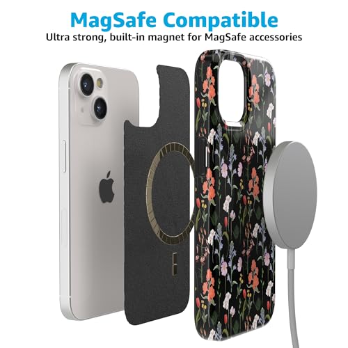 Casely iPhone 15 Plus Case | Secret Garden | Mixed Floral | Compatible with MagSafe | Classic Ultra Slim Design - color: Secret Garden | Mixed Floral