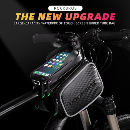 ROCKBROS Bike Bag Top Tube Phone Bag Front Frame Waterproof Touchscreen