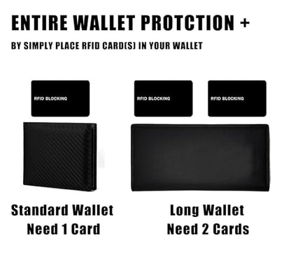 RFID Blocking Card - 3 Pack, Contactless NFC Credit Card ID Protection Safe Bank Card Passport Entire Wallet Purse Shield Protector Blocker Guard (Pack of 3) - color: Black/3 cards
