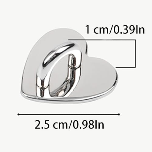 12Pcs Phone Charm Hook,Finger Ring Loop Stand for DIY Hanging, Heart Phone Holder,Adhesive Phone Finger Grip Loop Stand Metal Phone Charm Rings for DIY Hanging Supplies, 4 Colors