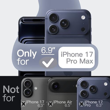 JETech Silicone Case for iPhone 17 Pro Max, Dark Blue | Silky Soft Touch, Shockproof Protection, Scratch Resistant, Microfiber Lining - color: Dark Blue, size: iPhone 17 Pro Max