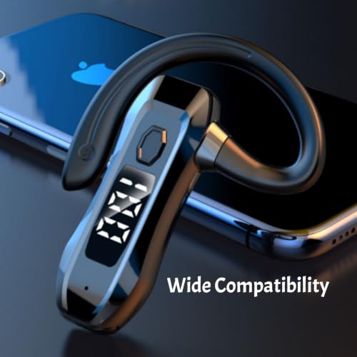 Open Ear Headphone,Bluetooth 5.3 Single Earpiece Hands free Driving Headset with Noise Canceling Mic,Bone Conduction Waterproof Clear Calls Wireless Earbud for Business Office Sports(for Right ear) - color: Blue