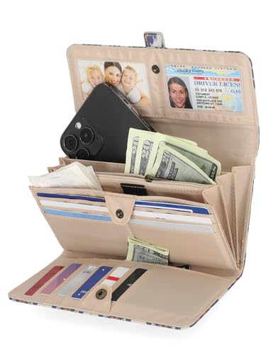 Mundi File Master Womens RFID Blocking Wallet Clutch Organizer With Change Pocket - color: Dakota Ikat, size: One Size