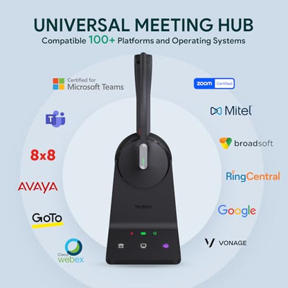 Yealink WH64 Mono DECT & Bluetooth Wireless Headset for Phone PC Mobile - size: WH64 Mono-UC