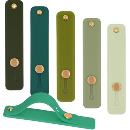 Slim Phone Handle Holder Grip for Hand, Silicone Cellphone Finger Grip Ring Loops Stand Stick on Tablet, Mobile Phone Gripper for the Back of Phone Case Kindle - 6 Pack Green - color: LakeBlue, LtGreen, DkGreen, Mint, DeepGreen, Green