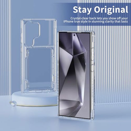 ACANDYA for Samsung Galaxy S24 Ultra Case Wallet Clear Protective Case with Card Holder Heavy Duty Protection Shockproof Anti-Scratch Anti-Yellow Case for Samsung Galaxy S24 Ultra Transparent - size: Galaxy S24 Ultra 6.8 inch