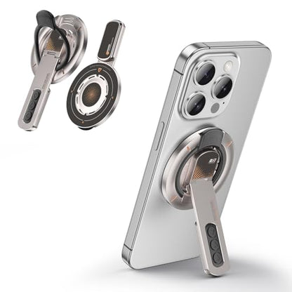 JINRAIKO Phone Grip for Magsafe Phone Stand 360°Roration Gym Holder Phone Kickstand Silicone Finger Ring Innovative Pressure-Relief Damping Hinge Design with Magnet Ring Compatible All Phones, White - color: White