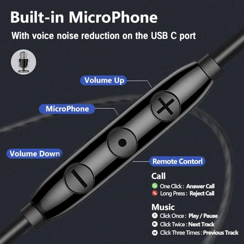 Wired Earphones Immersive Bass Noise Cancellation In-Ear 4-driver Headphone