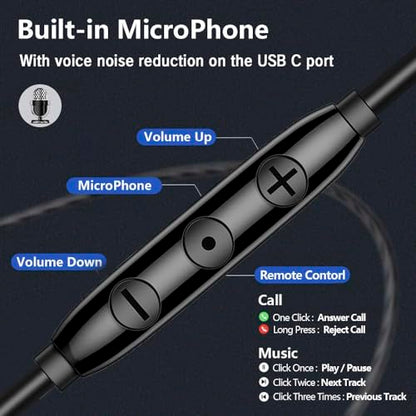 Wired Earphones Immersive Bass Noise Cancellation In-Ear 4-driver Headphone