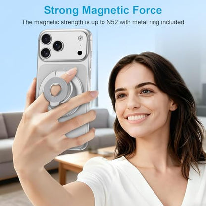 Magnetic Phone Grip MagSafe Phone Ring Holder Stand for Pixel 10a 10 Pro XL - color: silver