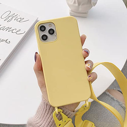 Compatible with iPhone 6/7/8/SE2/SE3,Crossbody Phone Case with Lanyard Cute Soft Silicone Case with Adjustable Shoulder Strap Shockproof Protector Compatible with Women Girls Yellow - color: Yellow, size: iPhone 6/7/8/SE2/SE3
